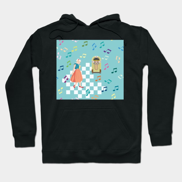 JukeBox Tunes Hoodie by JaanaHalme